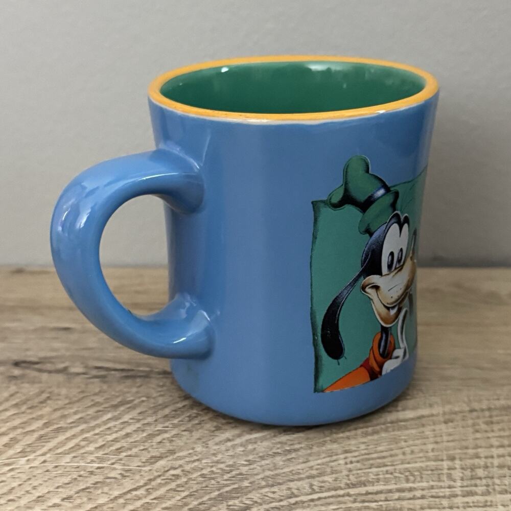 Disney Goofy Blue Green Coffee Mug Tea Cup Double Sided Vintage Disney World - Picture 4 of 9